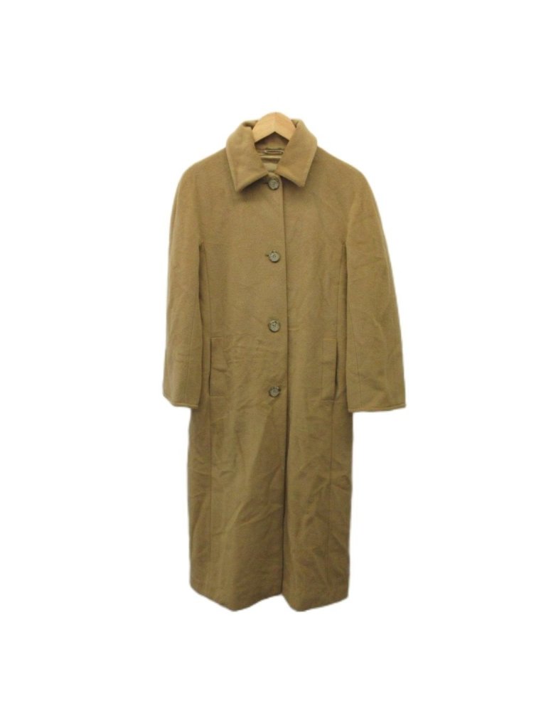 Max Mara Soutien Collar Coat Wool 38 Beige Silver Tag Single Breasted Long